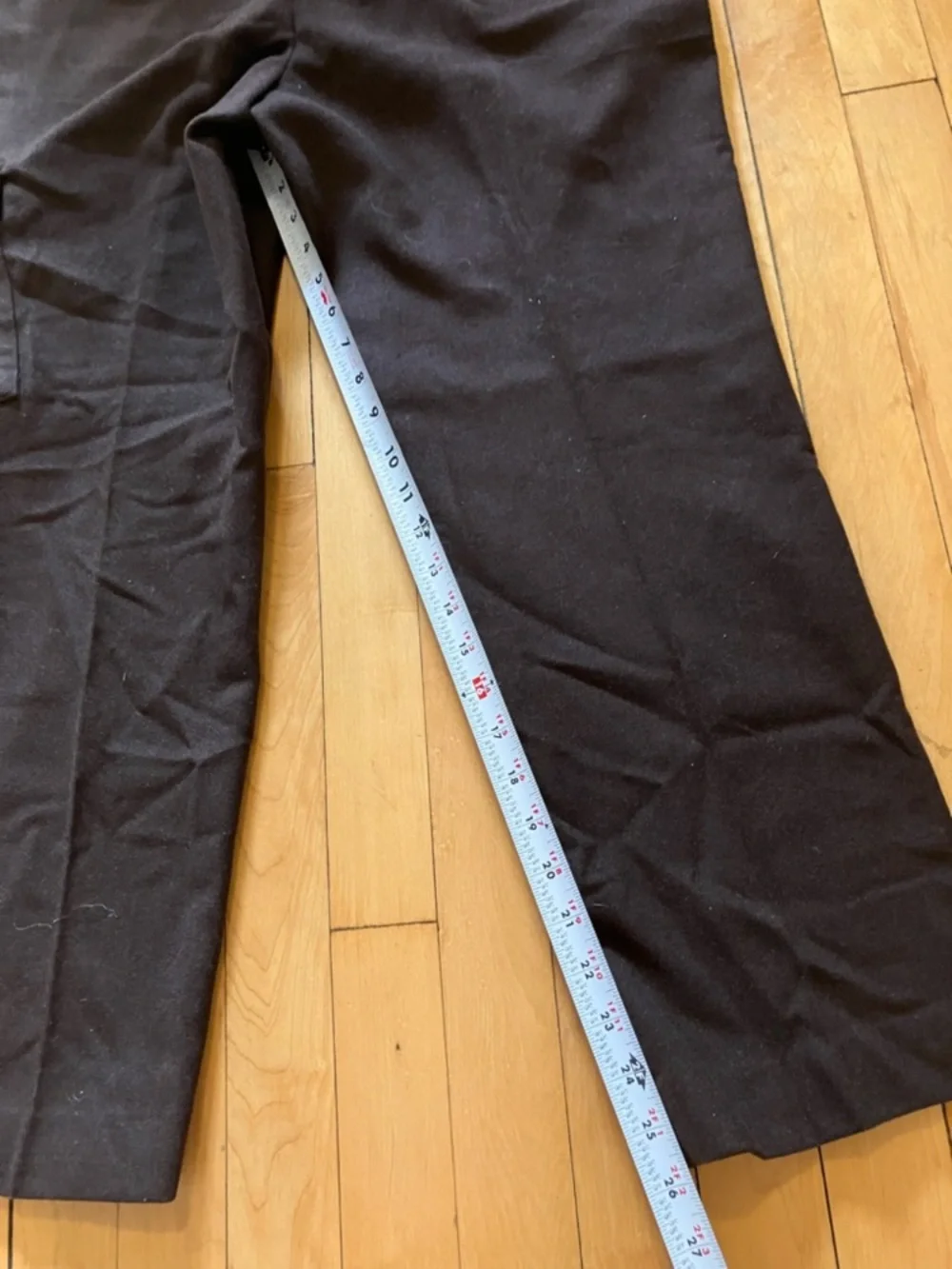 Express Menswear Dark Brown Recycled Wool Cargo Pocket Trousers 34x30